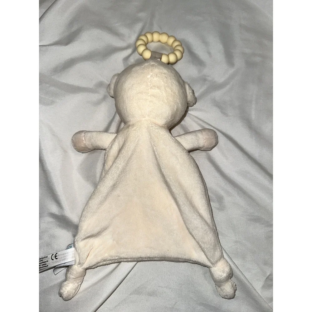 Douglas‎ Baby Lamb Lovey Teething Ring Ivory Embroidered Moon Stars